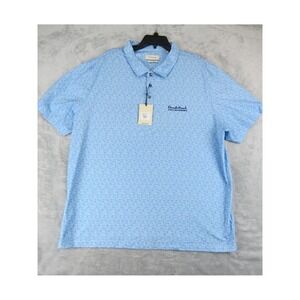 NWT Bugatchi 8-Way Stretch Polo Mens 3XL Blue Cocktail Print Dorado Beach Ritz